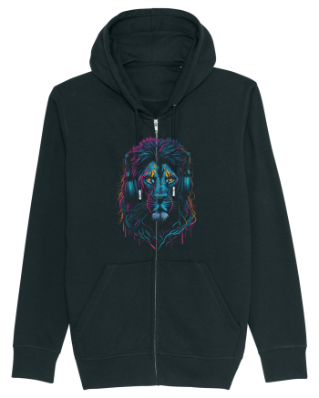 Lion As DJ With Headphones Black
