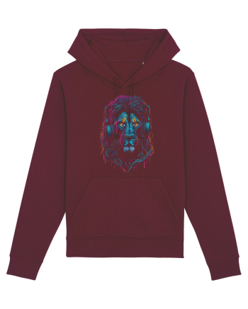 Lion As DJ With Headphones Burgundy