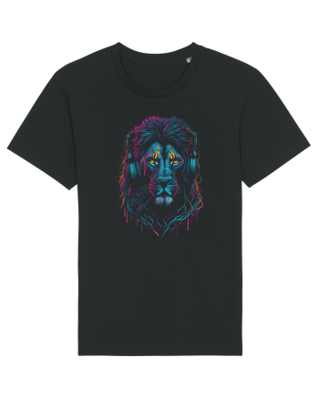 Lion As DJ With Headphones Black