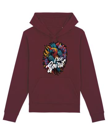 Free spirit - papagal floral Burgundy