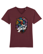 Free spirit - papagal floral Tricou mânecă scurtă guler V Bărbat Presenter