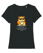 Pisica la plaja Tricou mânecă scurtă guler larg fitted Damă Expresser