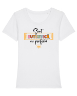 Sunt autentică, nu perfectă - negru Tricou mânecă scurtă guler larg fitted Damă Expresser