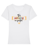 Fii autentic, nu perfect - negru Tricou mânecă scurtă guler larg fitted Damă Expresser