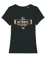 Fii autentic, nu perfect - alb Tricou mânecă scurtă guler larg fitted Damă Expresser
