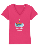 Dusa putin cu pluta Tricou mânecă scurtă guler V Damă Evoker