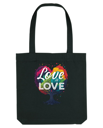 Love is Love LGBTQ pride rainbow tree Black
