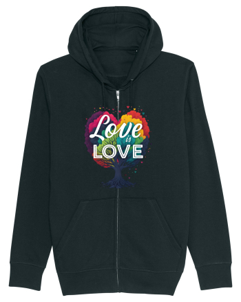 Love is Love LGBTQ pride rainbow tree Black