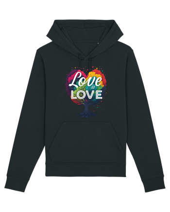 Love is Love LGBTQ pride rainbow tree Black