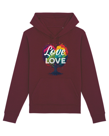 Love is Love LGBTQ pride rainbow tree Burgundy