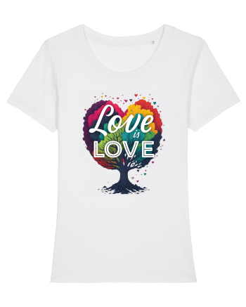 Love is Love LGBTQ pride rainbow tree White
