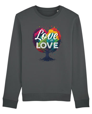 Love is Love LGBTQ pride rainbow tree Anthracite