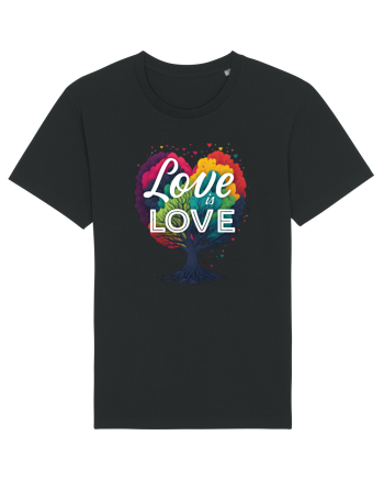 Love is Love LGBTQ pride rainbow tree Black