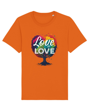 Love is Love LGBTQ pride rainbow tree Bright Orange