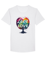 Love is Love LGBTQ pride rainbow tree Tricou mânecă scurtă guler larg Bărbat Skater