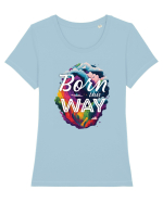 Born this way LGBTQ pride rainbow Tricou mânecă scurtă guler larg fitted Damă Expresser