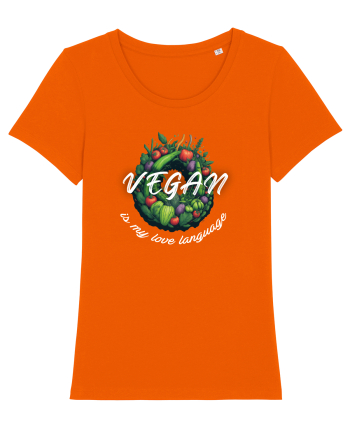 Vegan is my love language Bright Orange