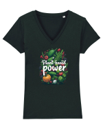 Plant-based power Tricou mânecă scurtă guler V Damă Evoker