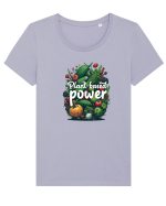 Plant-based power Tricou mânecă scurtă guler larg fitted Damă Expresser