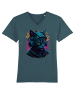 Cat Is A DJ for white Tricou mânecă scurtă guler V Bărbat Presenter