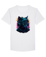 Cat Is A DJ for white Tricou mânecă scurtă guler larg Bărbat Skater