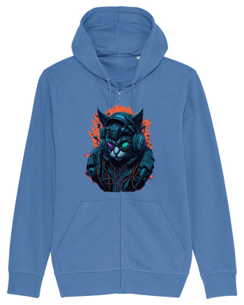 Cyborg Cat With Sunglasses for white Bright Blue