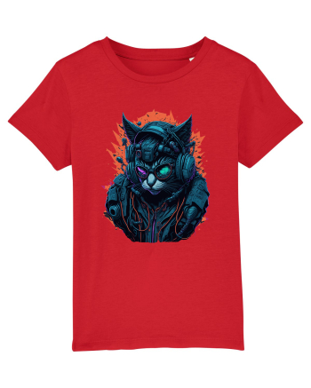 Cyborg Cat With Sunglasses for white Red