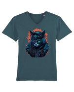 Cyborg Cat With Sunglasses for white Tricou mânecă scurtă guler V Bărbat Presenter