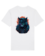 Cyborg Cat With Sunglasses for white Tricou mânecă scurtă Unisex Rocker