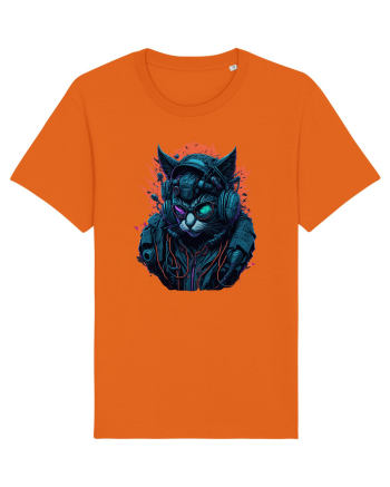 Cyborg Cat With Sunglasses for white Bright Orange