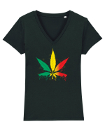 Weed Marijuana Tricou mânecă scurtă guler V Damă Evoker