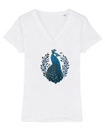 Paun - ornamental Tricou mânecă scurtă guler V Damă Evoker