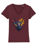 Cerb Mistic 1 Tricou mânecă scurtă guler V Damă Evoker