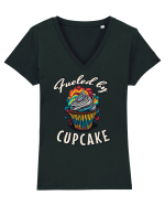 Fueled by cupcake #4 Tricou mânecă scurtă guler V Damă Evoker