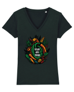Vegan and proud Tricou mânecă scurtă guler V Damă Evoker