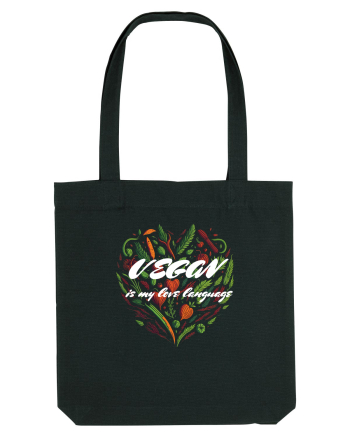 Vegan is my love language - heart Black