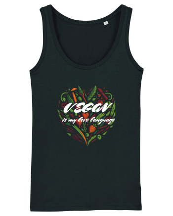 Vegan is my love language - heart Black