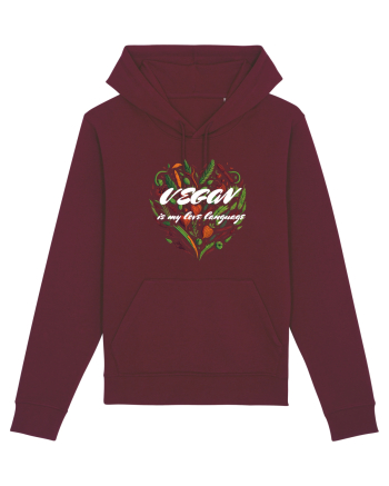 Vegan is my love language - heart Burgundy