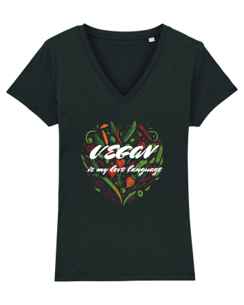 Vegan is my love language - heart Black