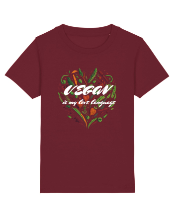 Vegan is my love language - heart Burgundy