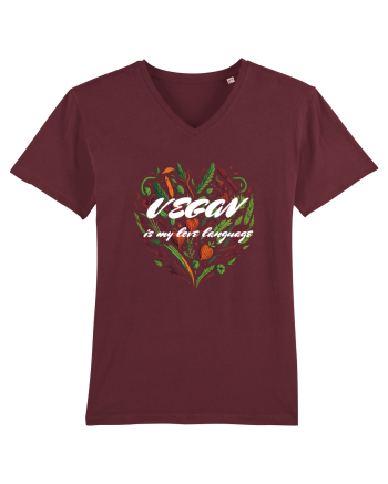 Vegan is my love language - heart Burgundy