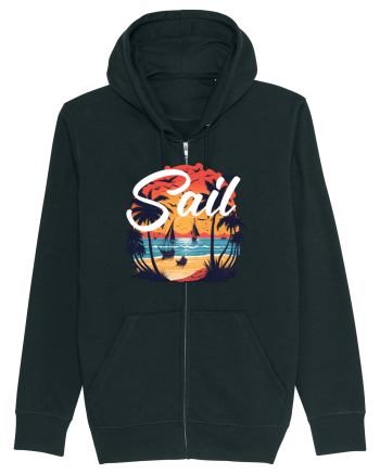 Sail - apus de soare cu palmieri si barci cu panze Black