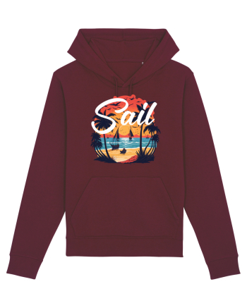 Sail - apus de soare cu palmieri si barci cu panze Burgundy