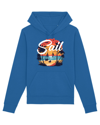 Sail - apus de soare cu palmieri si barci cu panze Royal Blue