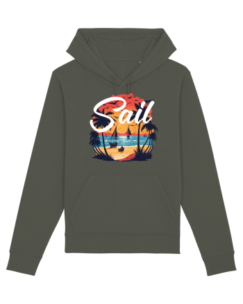 Sail - apus de soare cu palmieri si barci cu panze Khaki