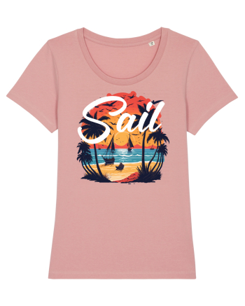 Sail - apus de soare cu palmieri si barci cu panze Canyon Pink