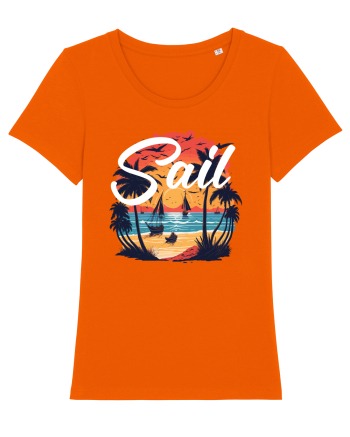 Sail - apus de soare cu palmieri si barci cu panze Bright Orange