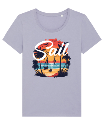 Sail - apus de soare cu palmieri si barci cu panze Lavender