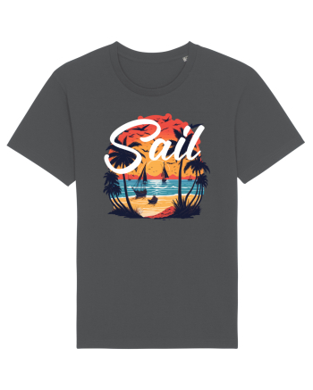 Sail - apus de soare cu palmieri si barci cu panze Anthracite