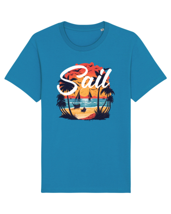 Sail - apus de soare cu palmieri si barci cu panze Azur